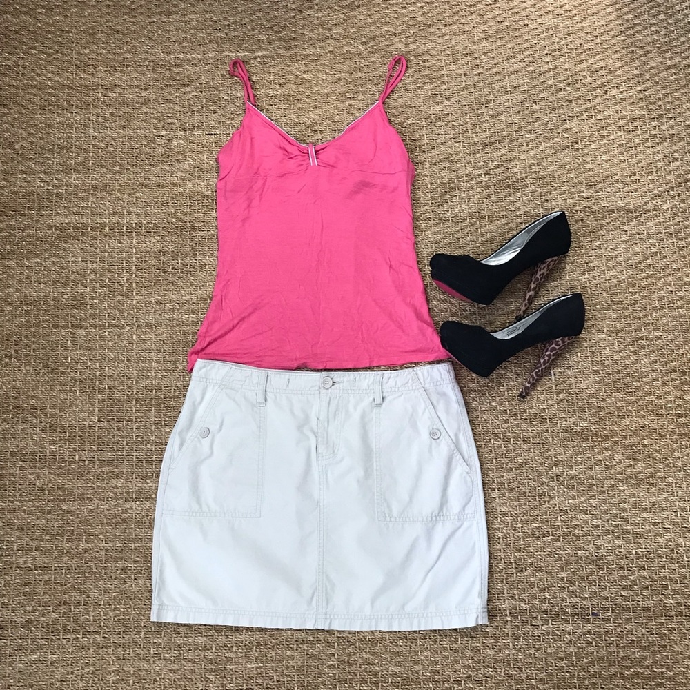 CK beige cargo mini skirt, 10